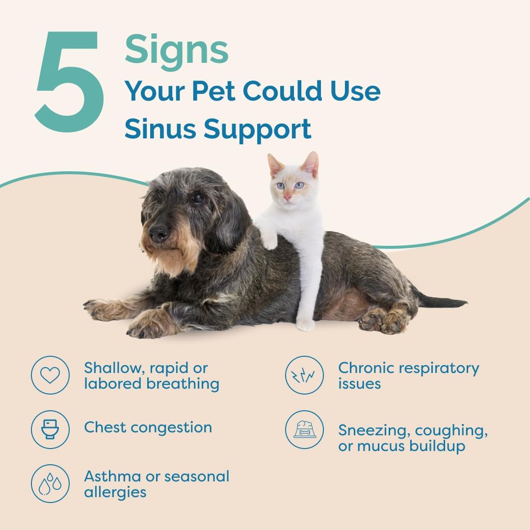 PranaPets Sinus Support – Suplemento Líquido para Perros y Gatos | Alivio Natural de la Congestión