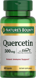 Nature's Bounty Quercetin 500 mg con Vitamina C, Escaramujo y Rutina, 60 comprimidos