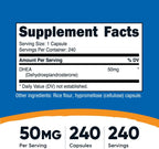 Nutricost DHEA 50mg, 240 Cápsulas - Sin Gluten, Sin Soja, No GMO