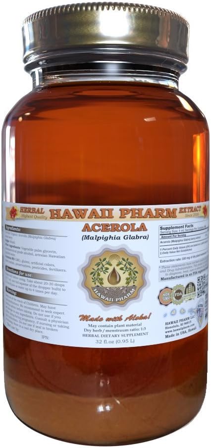 Hawaii Pharm Liquid Extract of Acerola (Malpighia Glabra) - 4x4 oz