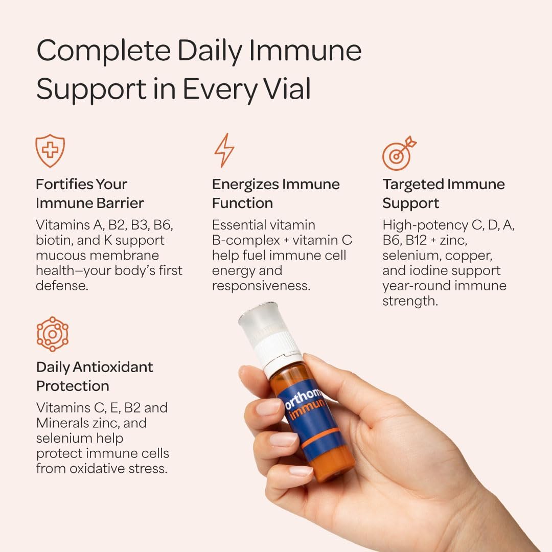 Orthomol Immun - Complemento Alimenticio para el Sistema Inmunitario con 25 Nutrientes, 30 Unidades