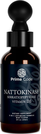 Vitamina D3 + Nattokinasa y Serratiopeptidasa | Gotas de Absorción Rápida | Prime Code