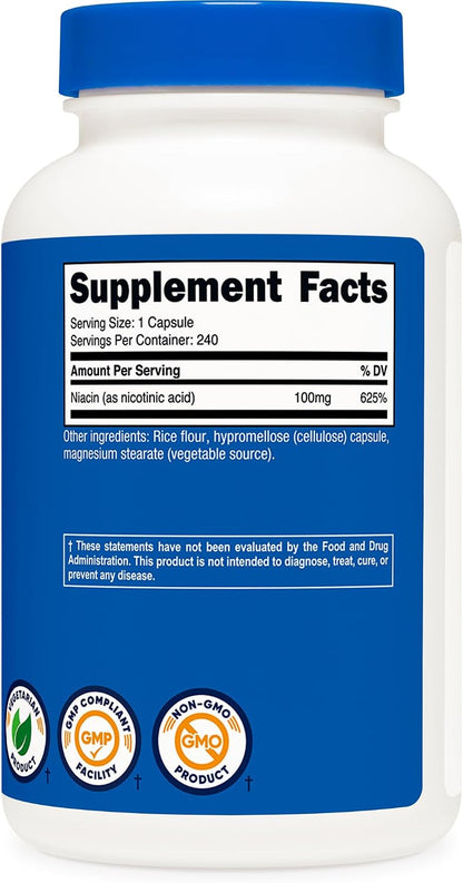 Nutricost Niacina (Vitamina B3) 100mg, 240 – Cansancio y fatiga: La niacina contribuye a la reducción del – Image 5