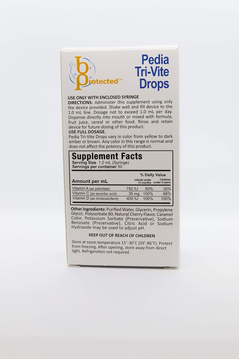 Szong Gotas Multivitamínicas para Bebés, Vitaminas A, C y D, paquete de 3 x 50 ml