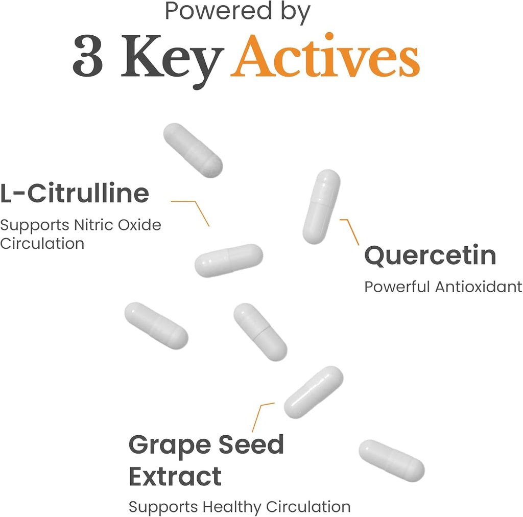 Super NOX (120 Cápsulas) - Suplemento de Óxido Nítrico con L-Citrulina - Potenciador de Óxido Nítrico para Apoyo Circulatorio y Vascular | Quercetina y Extracto de Semilla de Uva