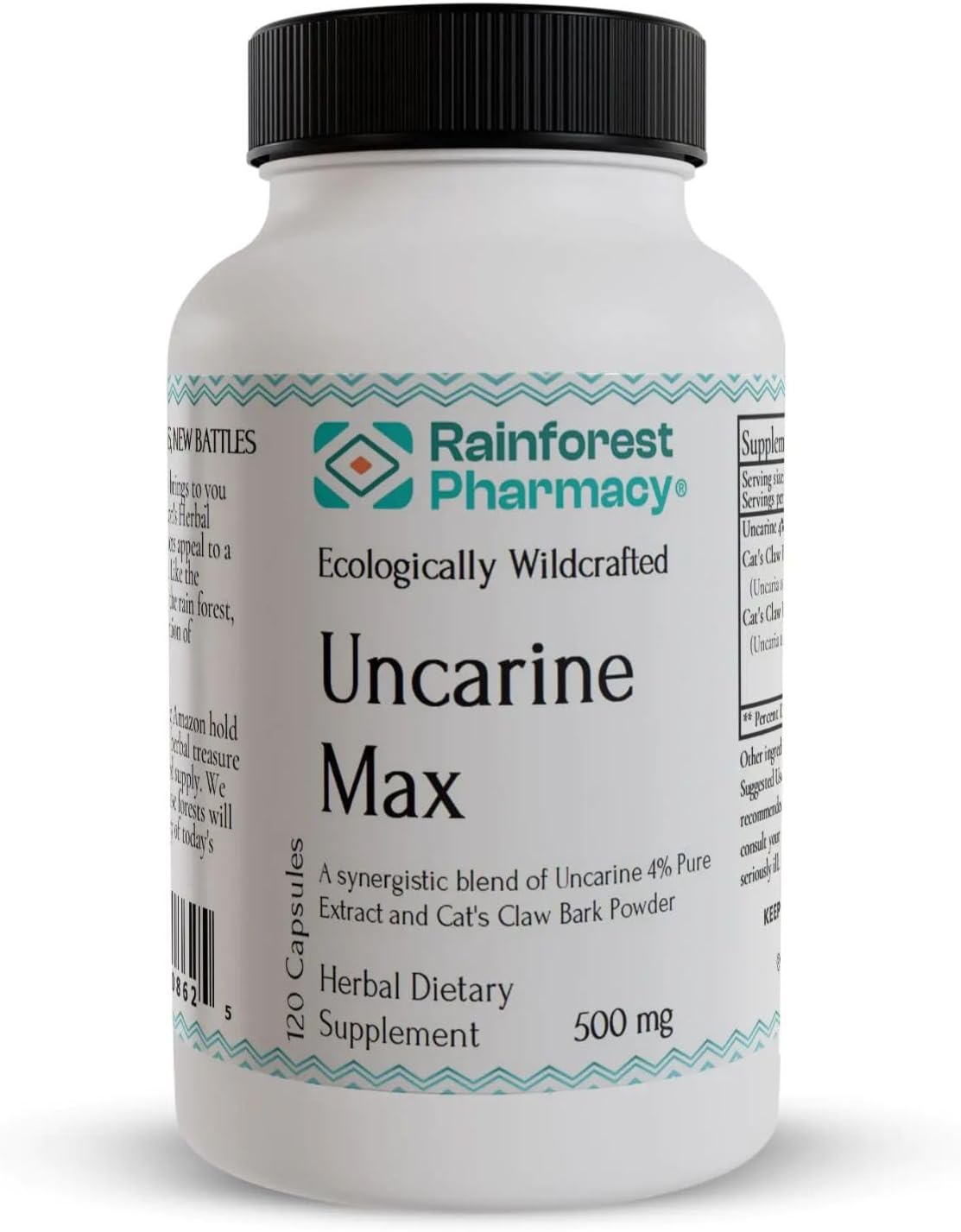 Uncarine Max Uña de Gato 500mg, 120 Cápsulas Vegetarianas | Cat's Claw