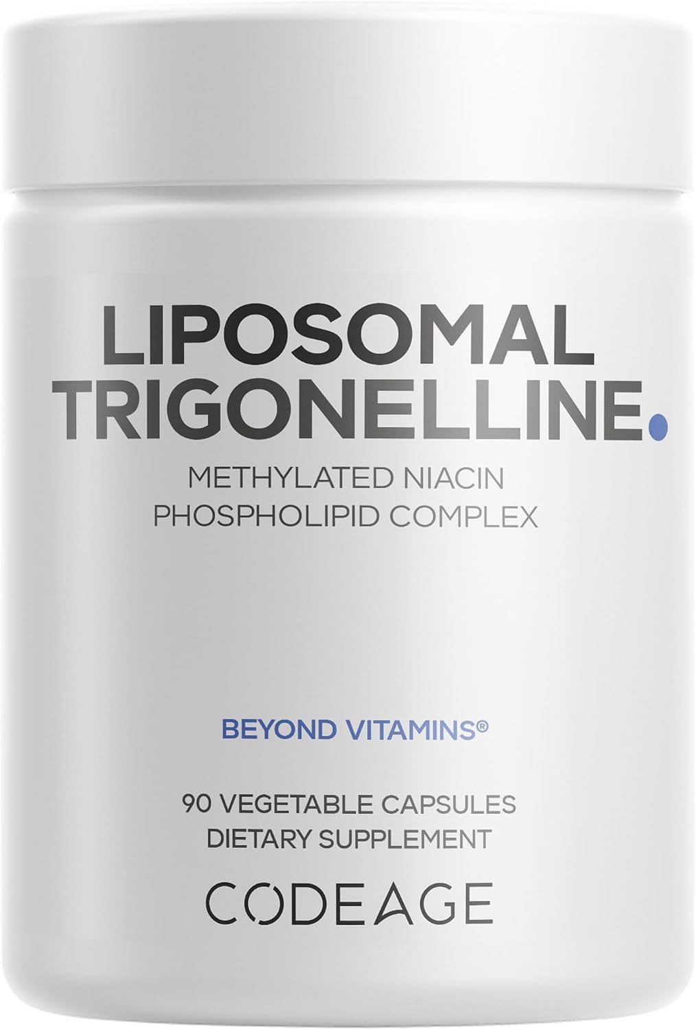 Codeage Liposomal Trigonelline - 250 mg por Cápsula - Suministro de 3 Meses - Alcaloide Vegetal - Entrega Liposomal para Biodisponibilidad - Apoyo Metabólico y Nootrópico - Vegano No-GMO - 90 Cápsulas