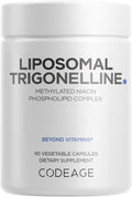 Codeage Liposomal Trigonelline - 250 mg por Cápsula - Suministro de 3 Meses - Alcaloide Vegetal - Entrega Liposomal para Biodisponibilidad - Apoyo Metabólico y Nootrópico - Vegano No-GMO - 90 Cápsulas