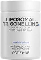 Codeage Liposomal Trigonelline - 250 mg por Cápsula - Suministro de 3 Meses - Alcaloide Vegetal - Entrega Liposomal para Biodisponibilidad - Apoyo Metabólico y Nootrópico - Vegano No-GMO - 90 Cápsulas