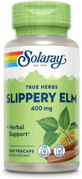 Slippery Elm Bark 400 mg - 100 Cápsulas (2 Paquetes) - Solaray