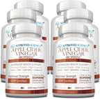 Approved Science Cápsulas de Vinagre de Manzana 1600mg con 'The Mother' y BioPerine, 60 Cápsulas (Pack de 6)