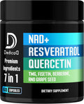 DEDICAD NAD+ Suplemento con Resveratrol, Quercetina, Berberina, Fisetina, TMG y Semilla de Uva - 60 Cápsulas