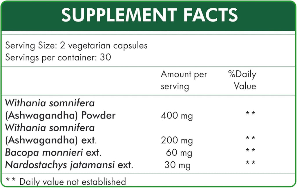 Stress Hrx, Ashwagandha Capsule, Destination Herbal Stress Relief - 60 Capsules