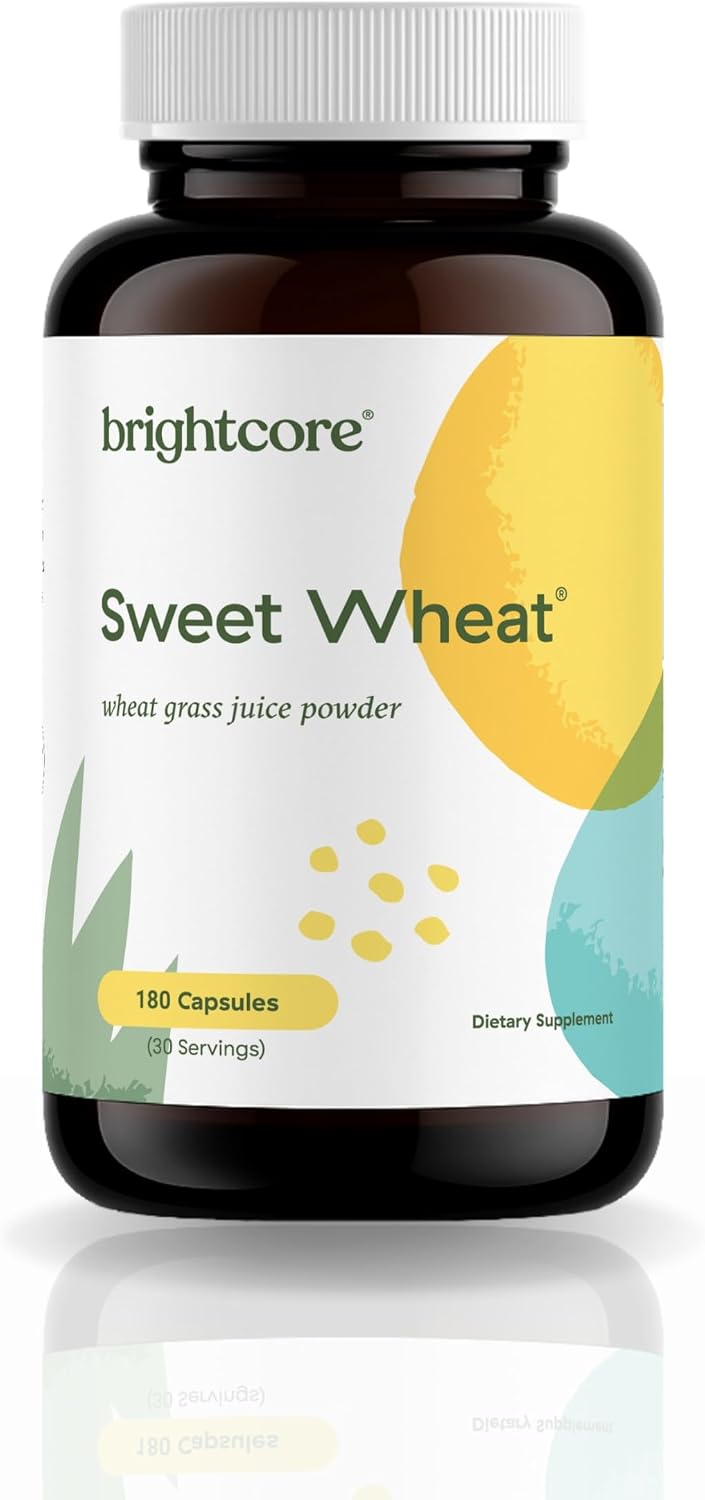 Brightcore Nutrition Sweet Wheat - 180 Cápsulas de Jugo de Trigo Joven con Enzimas Digestivas