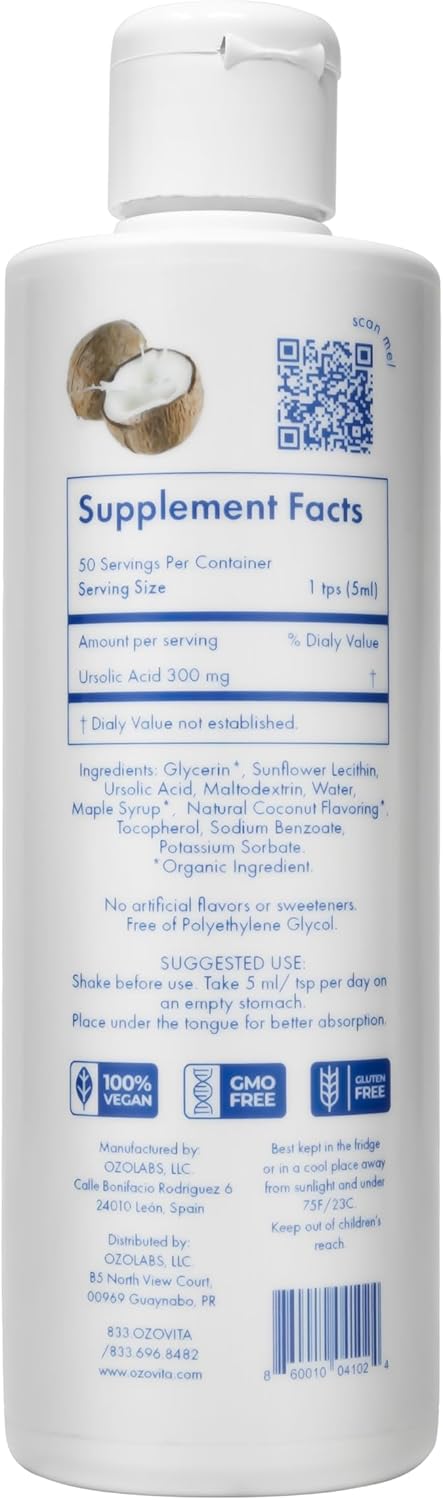 Ácido Ursólico Liposomal 300mg – Extracto de Hoja de Romero – Vegano y Orgánico