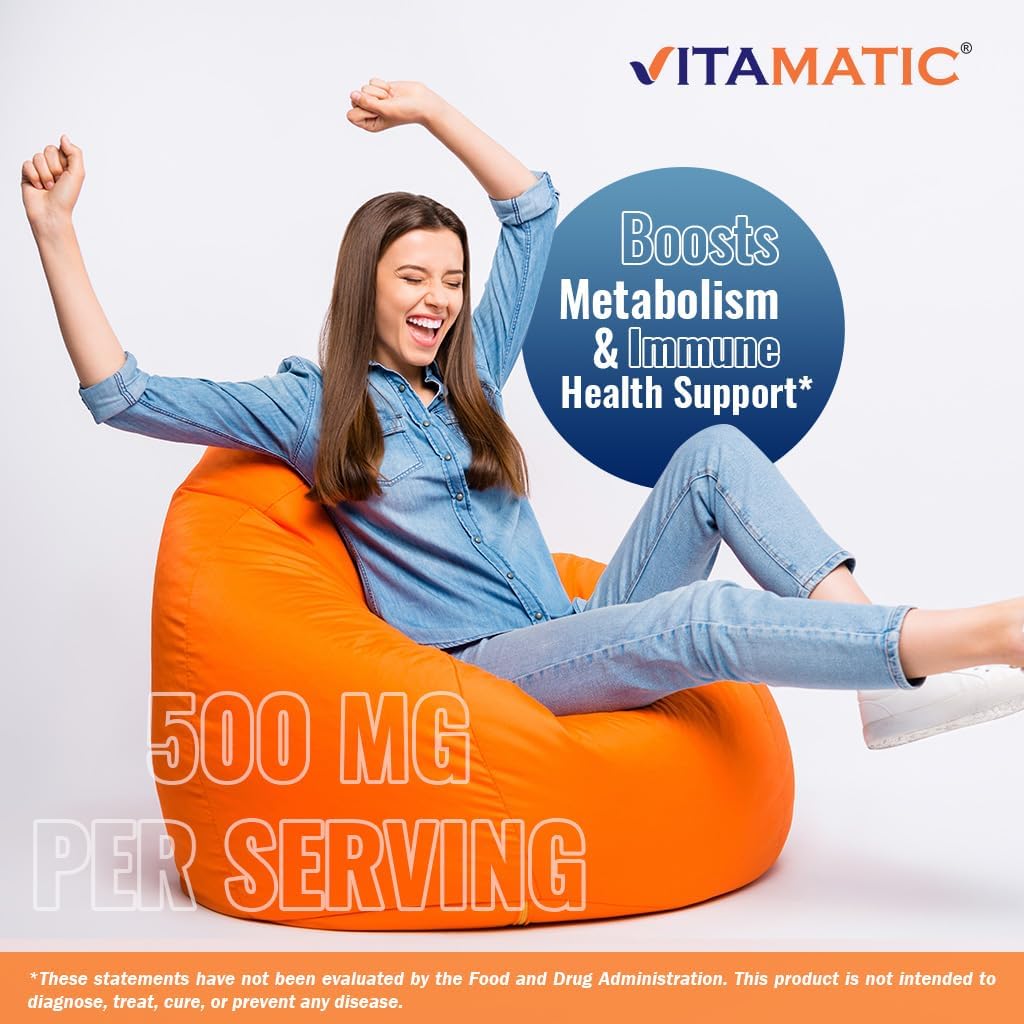 Vitamatic Vitamina B6 (Piridoxina HCl), 500 mg – 120 Comprimidos Vegetarianos