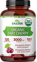 Zazzee Extracto Orgánico de Cereza Ácida 10:1 - 120 Cápsulas Veganas (4 Meses de Suministro)