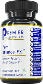 Premier Research Labs Fem Balance FX - Suplemento Dietético con Extracto Orgánico de Baya de Saúco, Cardo Mariano y Cúrcuma - 60 Cápsulas Vegetarianas