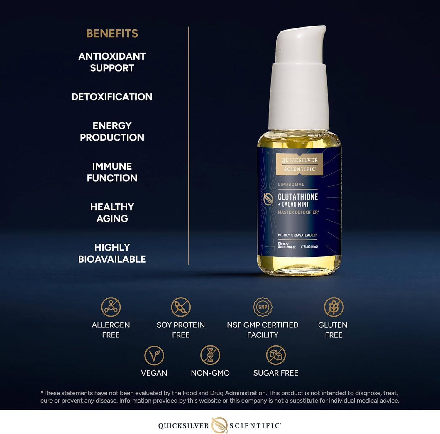 Quicksilver Scientific Glutación Liposomal - Sabor Cacao Menta (50 ml)