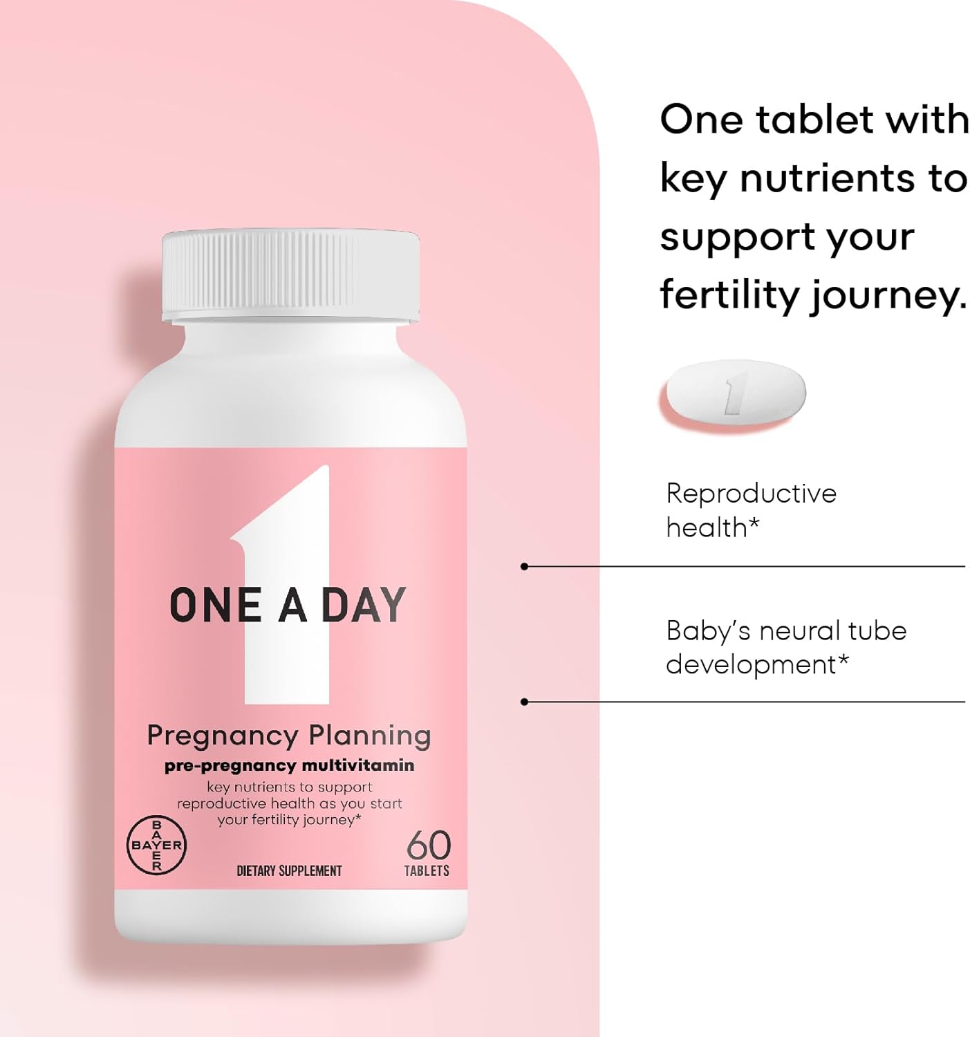One A Day Pregnancy Planning Multivitamínico Prenatal para Mujeres, 60 Comprimidos