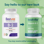 BESTVITE Vitamina B2 (Riboflavina) 400mg, 120 Cápsulas Vegetales