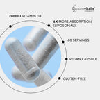 PUROVITALIS Vitamina D3 Liposomal 2000 UI - 60 Cápsulas Veganas