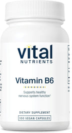 Vitamina B6 (Piridoxina HCl) 100 mg - 100 Cápsulas Veganas | Vital Nutrients