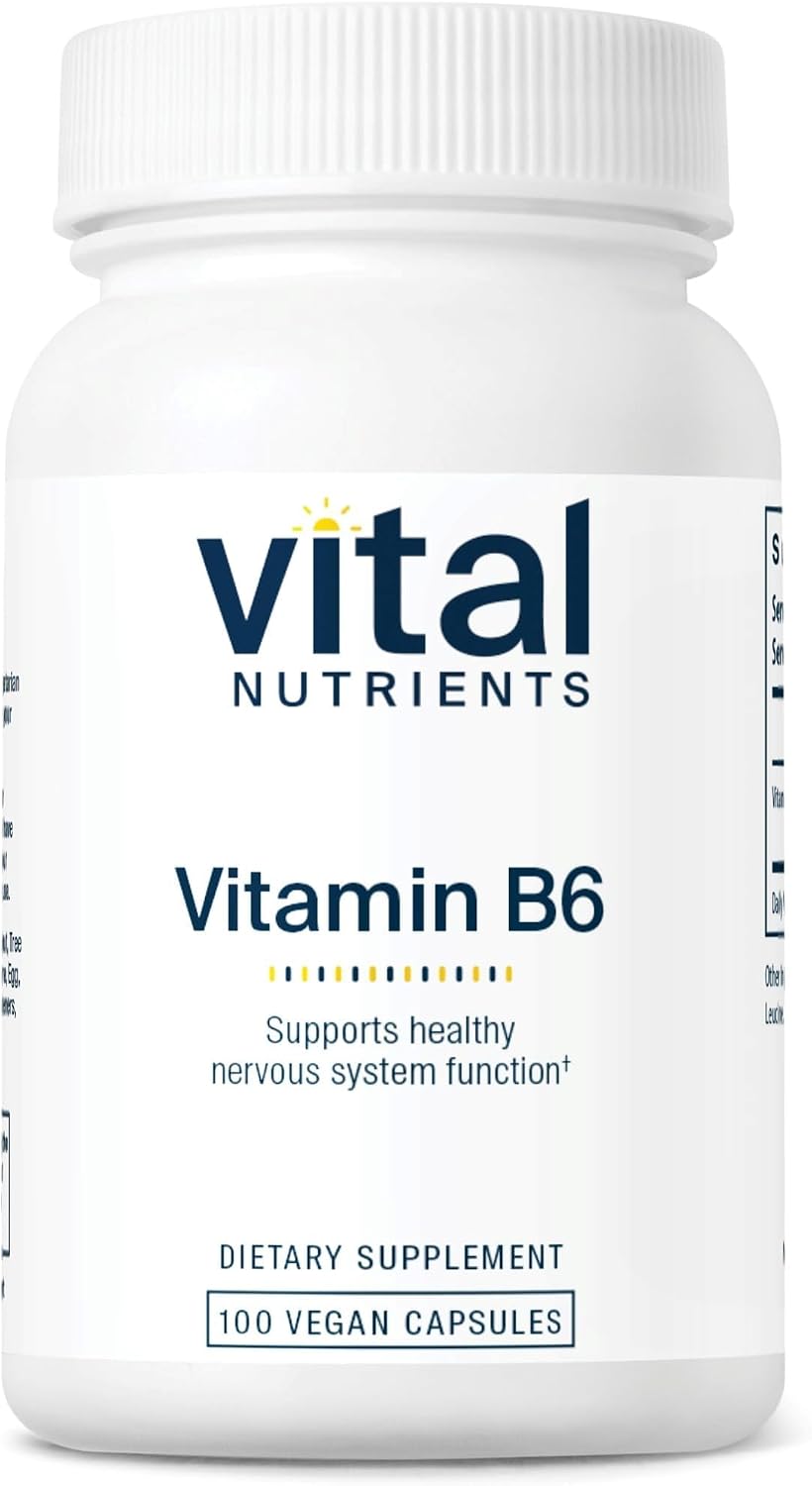 Vitamina B6 (Piridoxina HCl) 100 mg - 100 Cápsulas Veganas | Vital Nutrients
