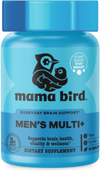 Mama Bird Men's Multi+ - Multivitamin for Men with Methylfolate, B6, B12, Organic Antioxidants & Herbs - 30 Capsules - Non-GMO, Vegan & Gluten-Free