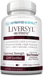 Approved Science Liversyl - Cardo Mariano, Alcachofa y Bioperine - Vegano - 360 Cápsulas (6 Meses)
