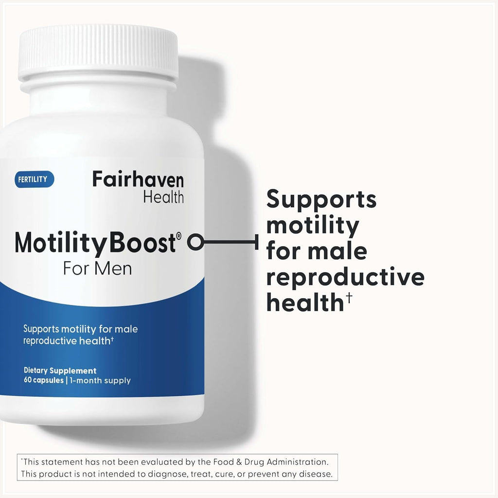 Fairhaven Health MotilityBoost para hombres | Suplemento de fertilidad masculina | 60 cápsulas