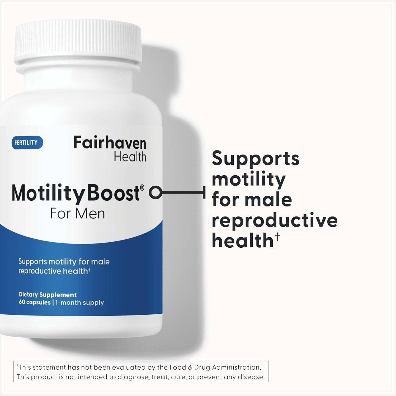 Fairhaven Health MotilityBoost para hombres | Suplemento de fertilidad masculina | 60 cápsulas