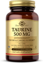 Solgar, Taurina 500 mg Cápsulas Vegetales, 100 Unidades