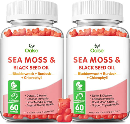 OALSE Gominolas de Sea Moss 8 en 1 - 1800mg – Aceite de semilla negra (Black seed oil): 500 mg por porción. Rico – Image 8