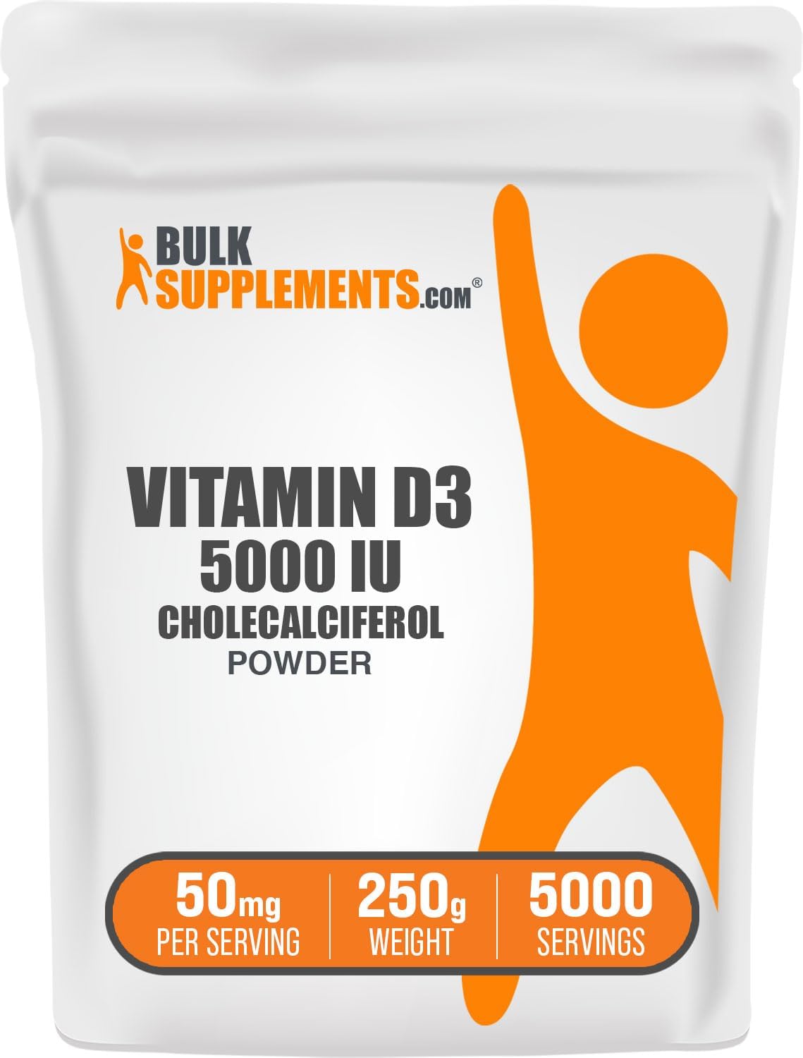 BulkSupplements Vitamina D3 en Polvo 5000 UI, 250 g