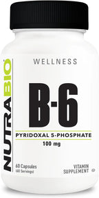 NutraBio Vitamina B6 P5P (Piridoxal 5-Fosfato) 100 mg por dosis - 60 cápsulas vegetales