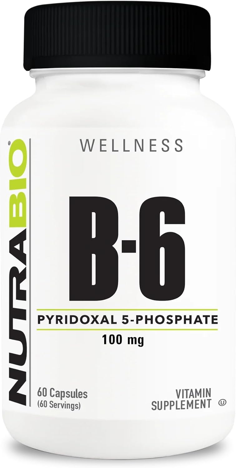 NutraBio Vitamina B6 P5P (Piridoxal 5-Fosfato) 100 mg por dosis - 60 cápsulas vegetales