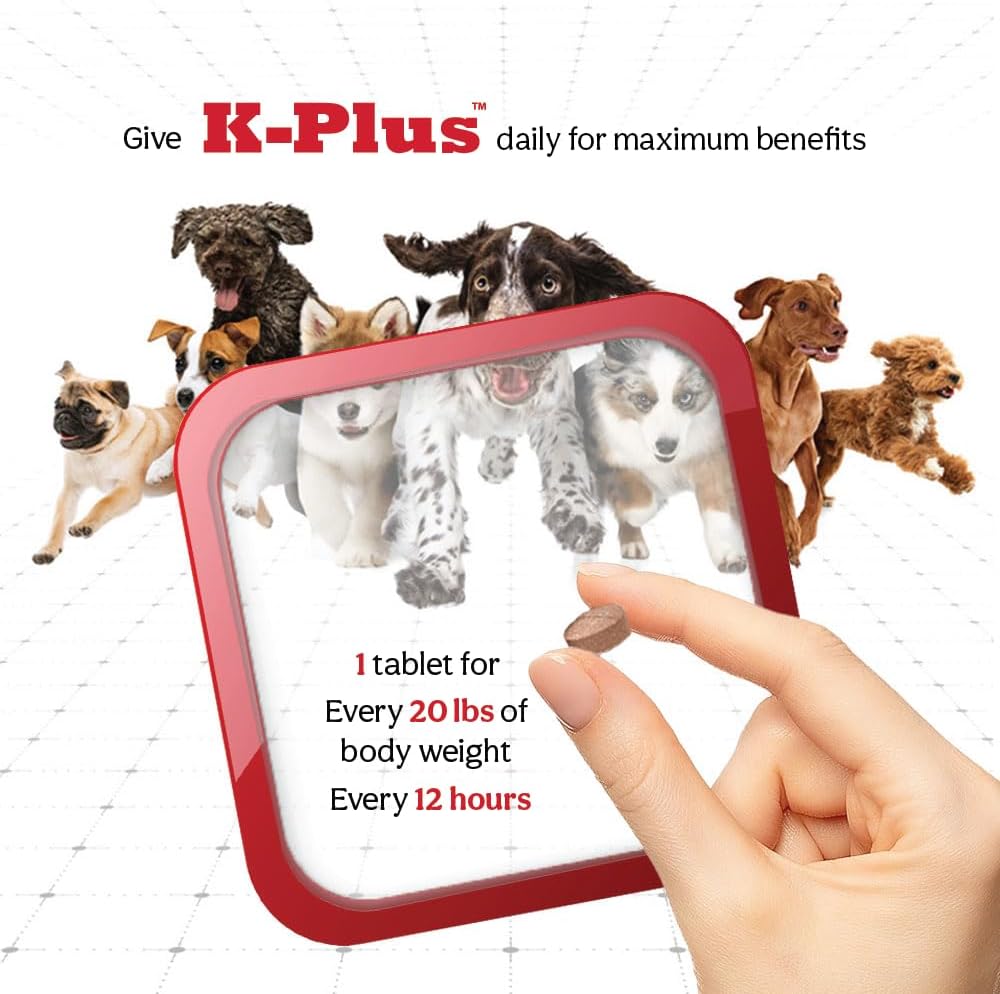 K-Plus Citrato Potásico y Arándano para Perros - 100 Comprimidos Masticables