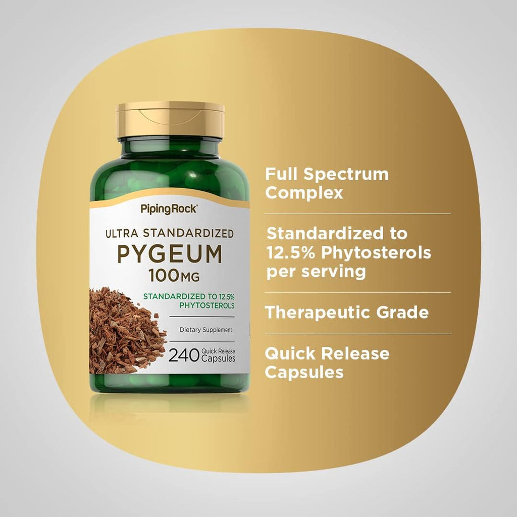 Piping Rock Pygeum Africanum 100 mg | 240 Cápsulas | Extracto Estandarizado