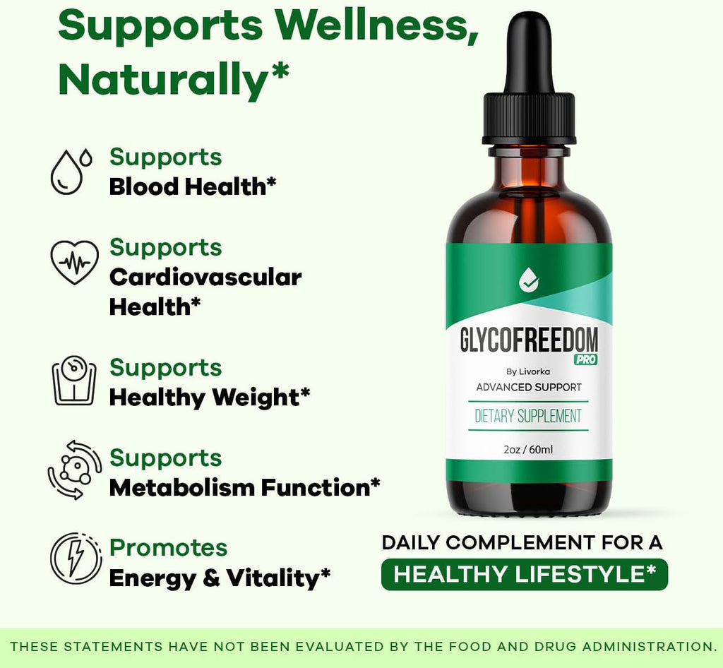 (5 Pack) GlycoFreedom Drops – Complemento Líquido Herbal, 5 Botellas para 5 Meses