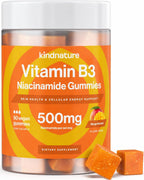 kindnature Gomitas de Vitamina B3 Niacinamida 500mg – Sin Flush – 90 Gomitas
