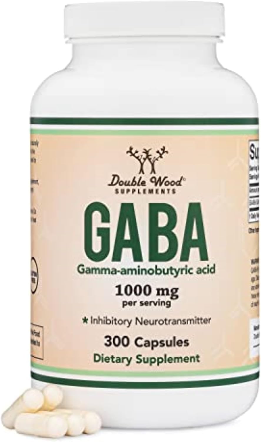 GABA 1000mg 300 Cápsulas - Promueve la Calma y la Relajación