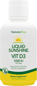 NaturesPlus Liquid Sunshine Vitamina D3 - 473 ml - Sabor Cítrico Tropical - 5000 UI