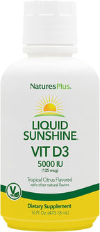 NaturesPlus Liquid Sunshine Vitamina D3 - 473 ml - Sabor Cítrico Tropical - 5000 UI