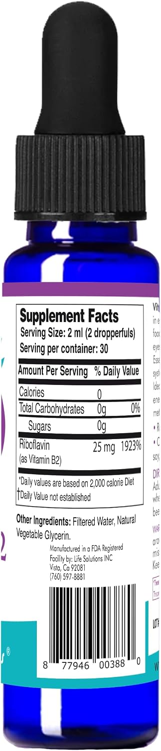 Life Solutions Suplemento de Vitamina B2 (Riboflavina)