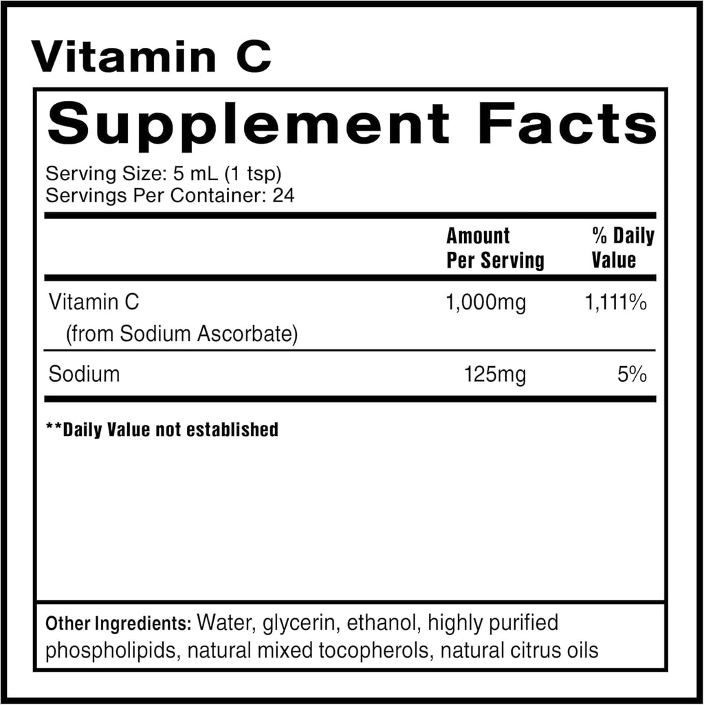 Quicksilver Scientific Vitamina C Liposomal 1000 mg - Líquido Buffer - 120 ml