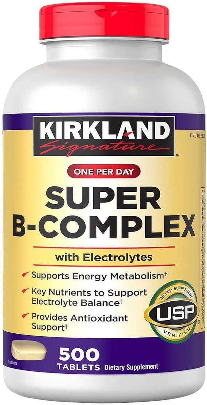 Kirkland Signature Super B-Complex con Electrolitos (Paquete de 2, 2 x 500 Comprimidos)