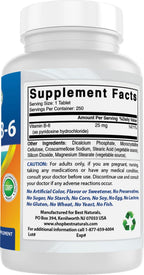 Best Naturals Vitamina B-6 25 mg, 250 Comprimidos