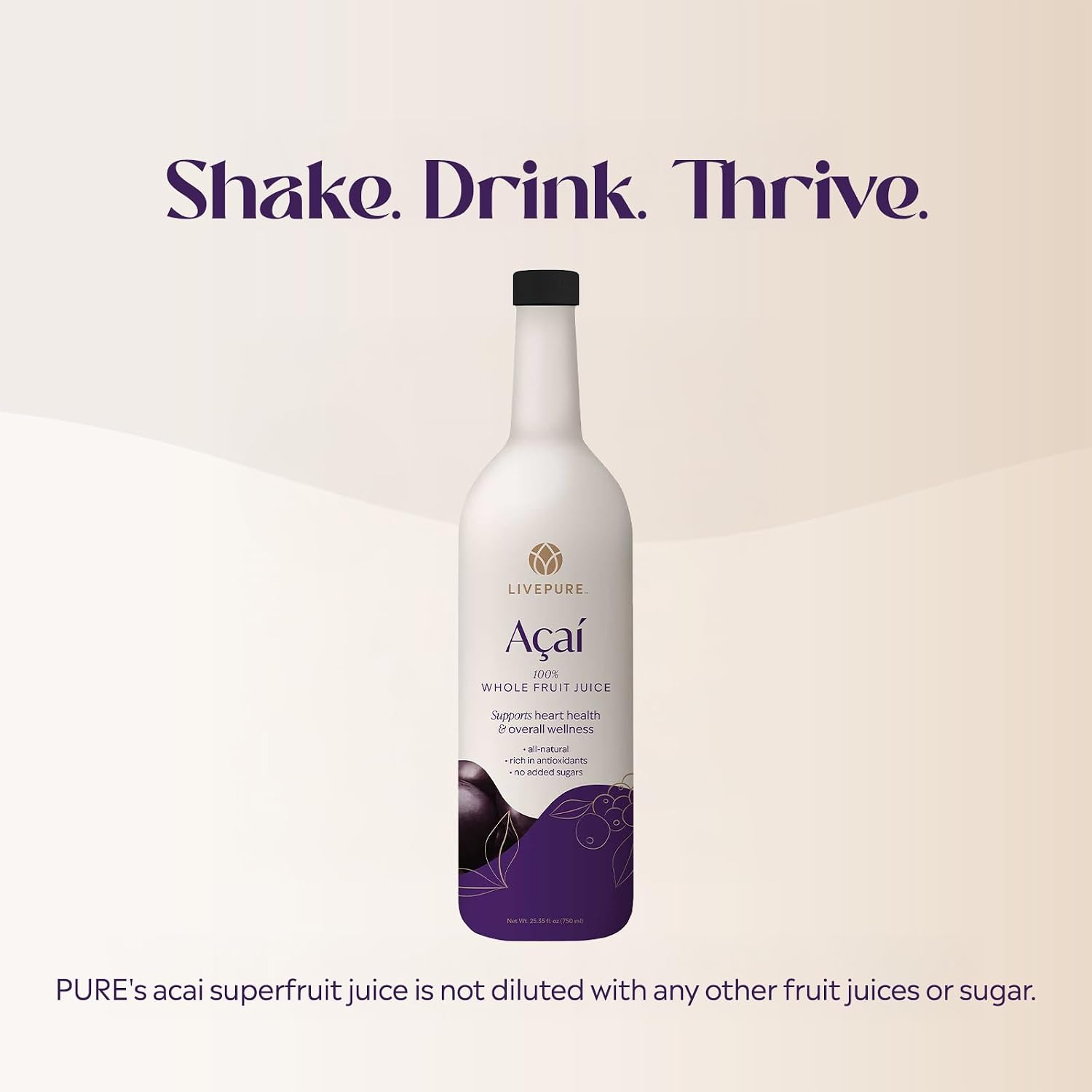 Pure 100% Acai Zumo de Superfruta (750 ml)