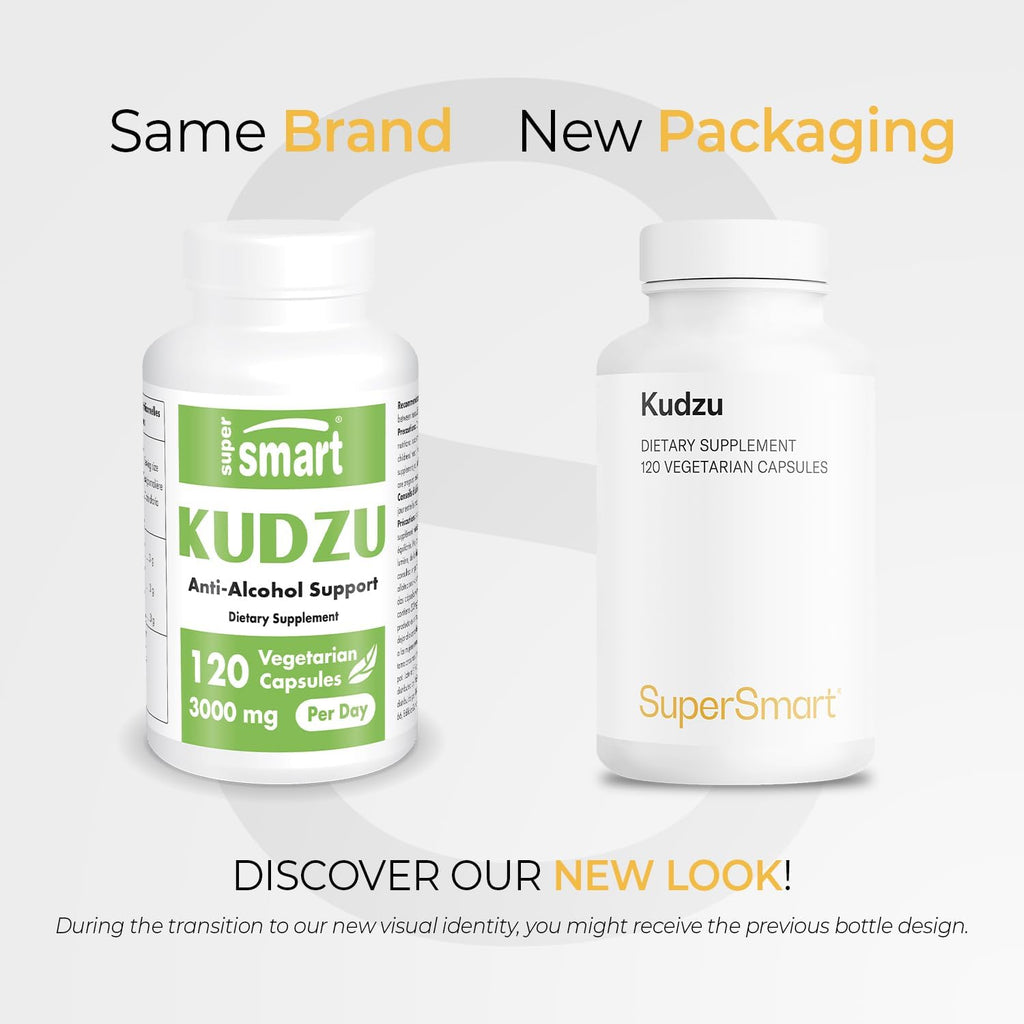 Supersmart - Kudzu Extract 500 mg Full Spectrum - 120 Vegetarian Capsules